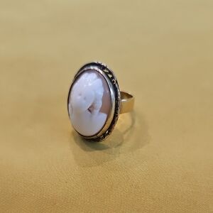 Antique Cameo Ring Set In an 18K Gold Setting and Band